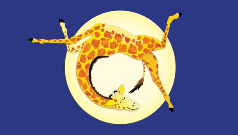 Illustration of giraffe dancing