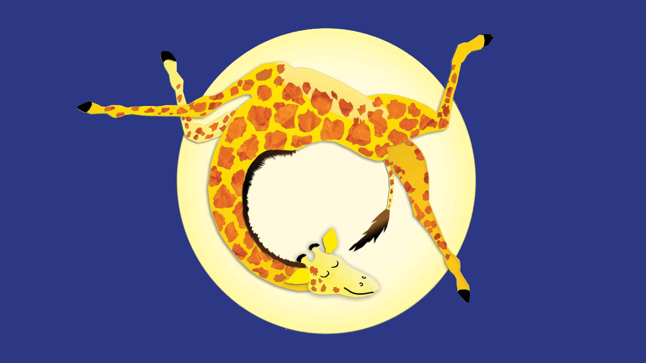 Illustration of giraffe dancing