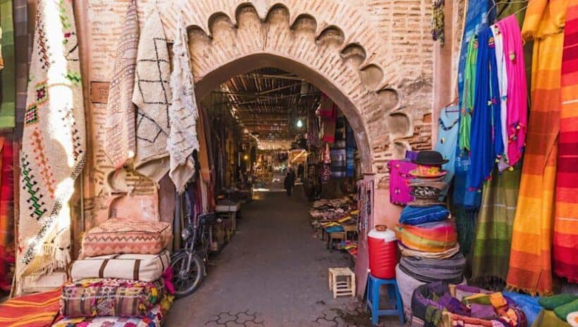 colorful market in marrakech, morocco