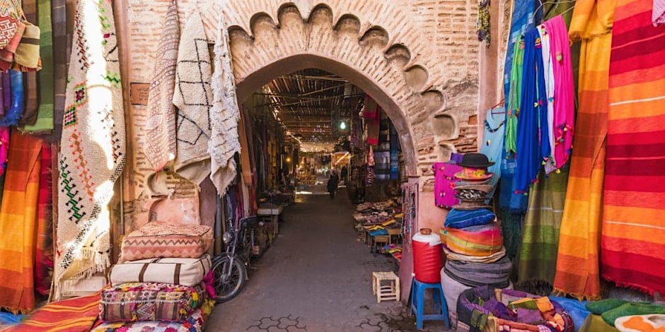 colorful market in marrakech, morocco